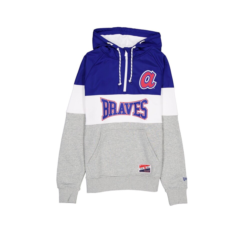 New Era Atlanta Braves Throwback Color Block Hoodie - Size L